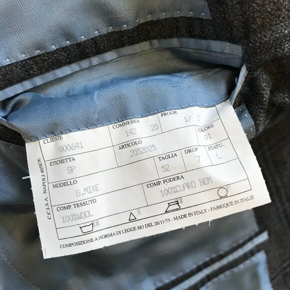 Sartoria Partenopea Napoli Sport Coat Jacket Mens 52 40 Gray Blue Two Button - Picture 9 of 12